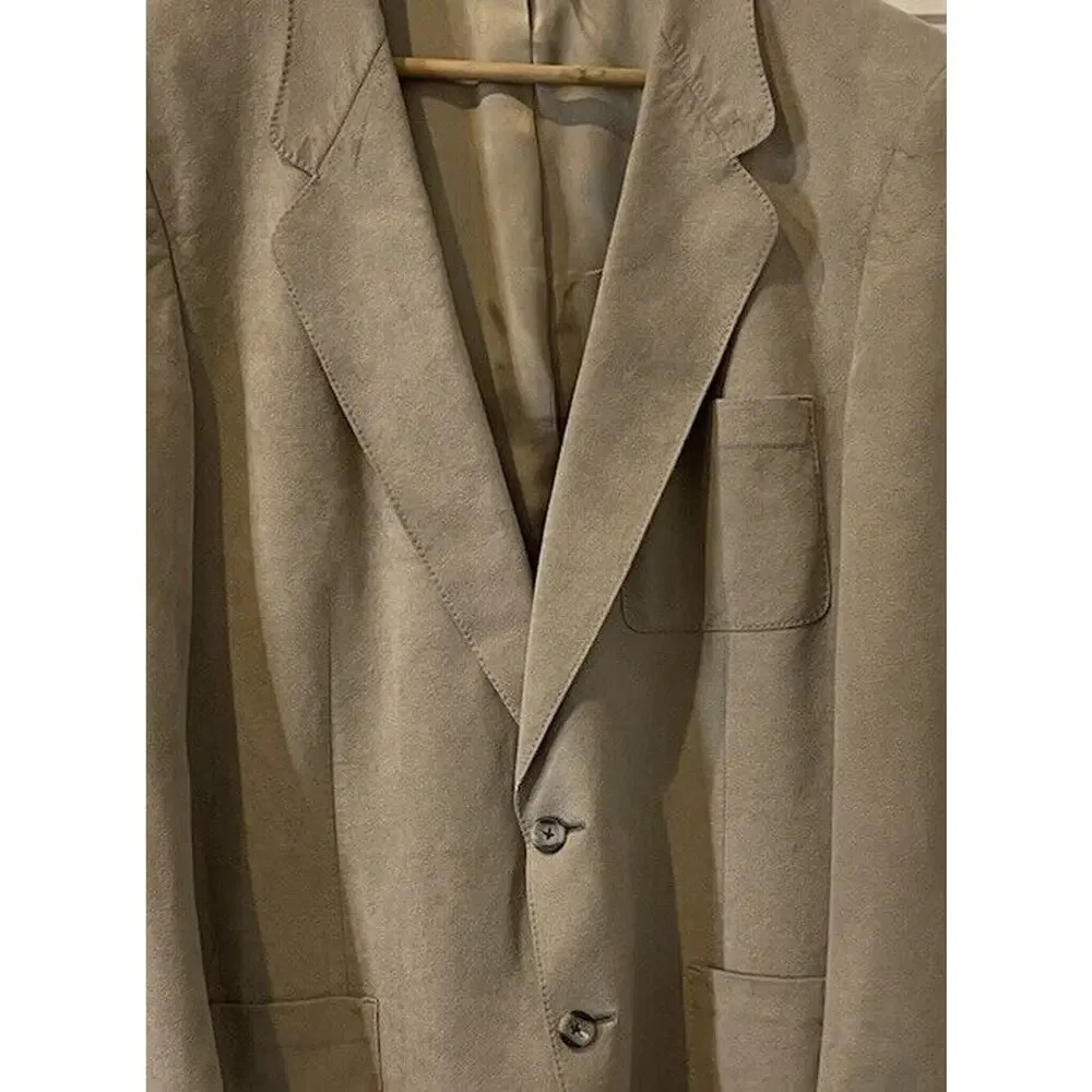 GOLDEN HOUSE Men’s Tan Suede Sport Coat Jacket 46